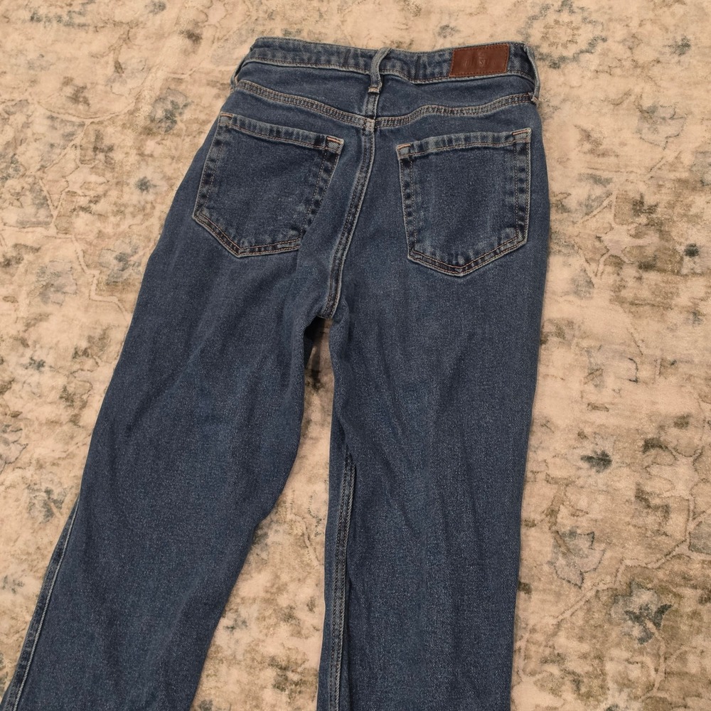 Hollister Ultra High-Rise Mom Jeans Dark Wash Vintage Stretch Blue W24 L27 0R